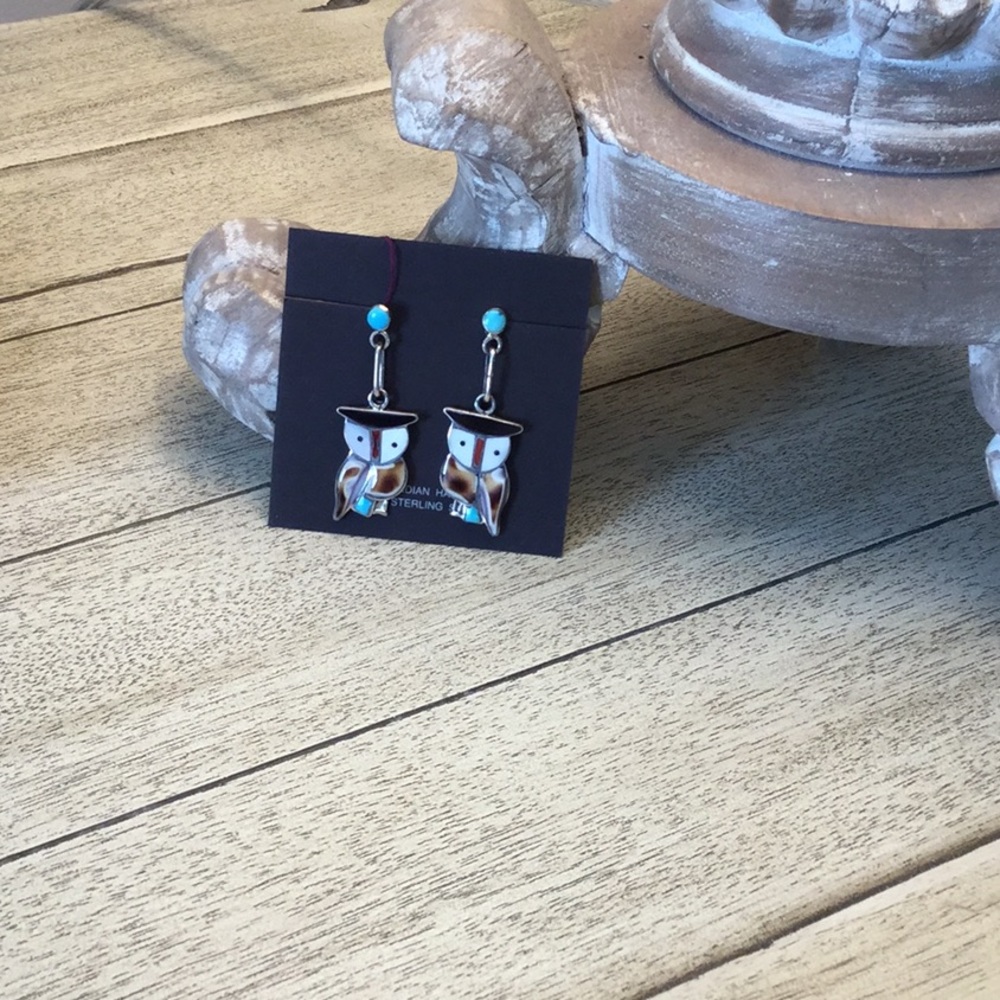 Zuni owl earrings